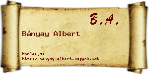 Bányay Albert névjegykártya