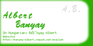 albert banyay business card